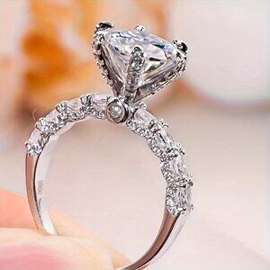 Stunning 3 Carat Moissanite Ring S925 Sterling Silver